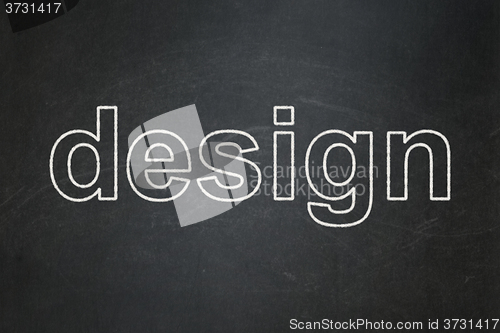 Image of Marketing concept: Design on chalkboard background