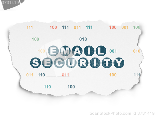 Image of Privacy concept: Email Security on Torn Paper background