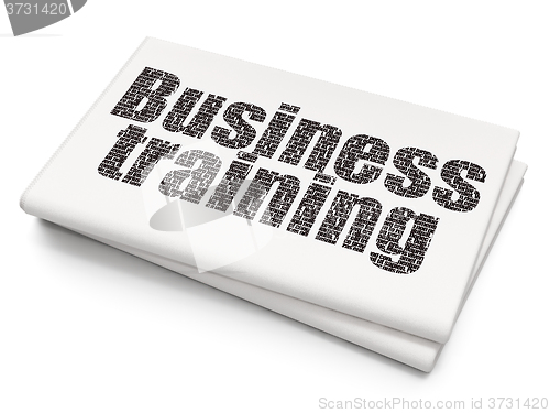 Image of Education concept: Business Training on Blank Newspaper background