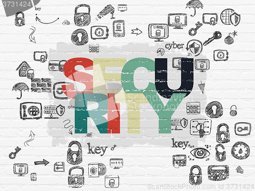 Image of Safety concept: Security on wall background