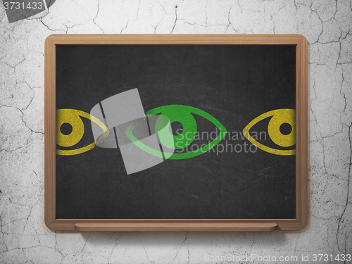 Image of Safety concept: eye icon on School Board background