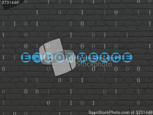 Image of Business concept: E-commerce on wall background