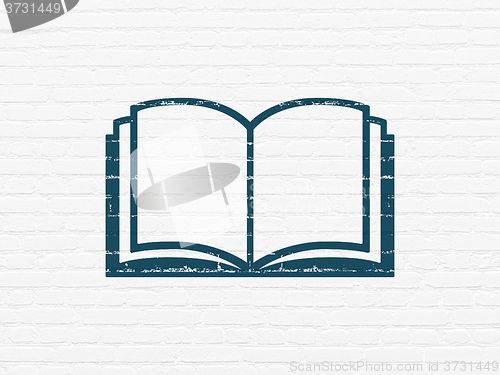 Image of Science concept: Book on wall background