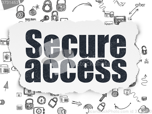 Image of Security concept: Secure Access on Torn Paper background