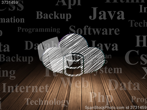 Image of Programming concept: Database With Cloud in grunge dark room