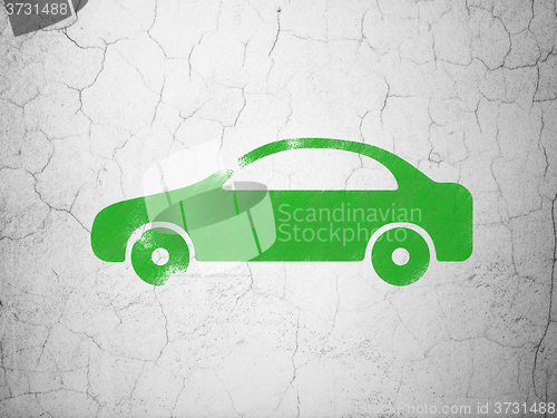Image of Travel concept: Car on wall background