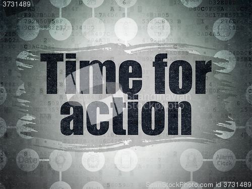 Image of Time concept: Time for Action on Digital Paper background