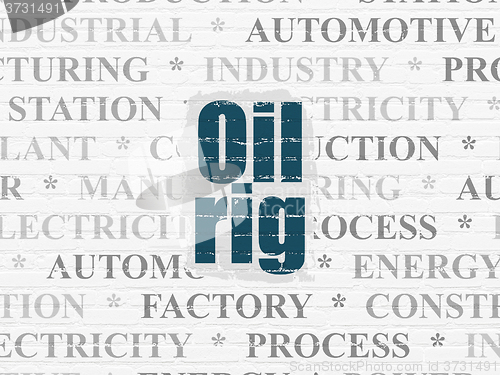 Image of Industry concept: Oil Rig on wall background