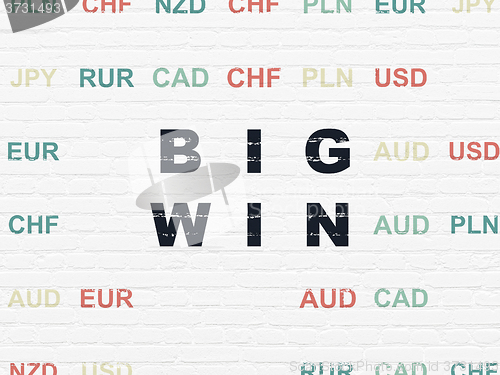 Image of Business concept: Big Win on wall background