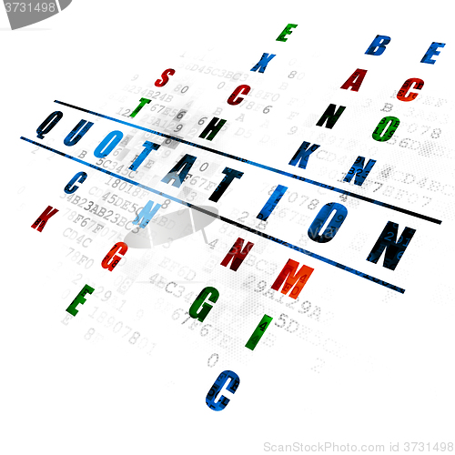 Image of Currency concept: Quotation in Crossword Puzzle