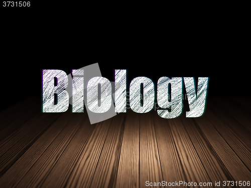 Image of Learning concept: Biology in grunge dark room