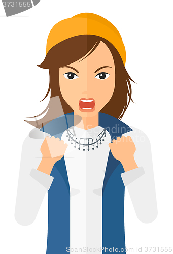 Image of Raging woman screaming.