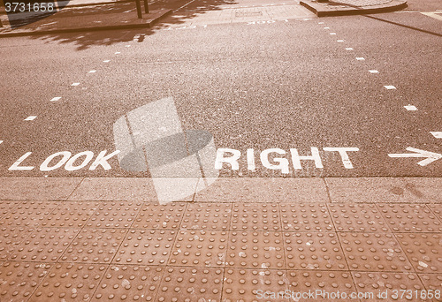 Image of  Look Right sign vintage