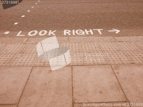 Image of  Look right sign vintage