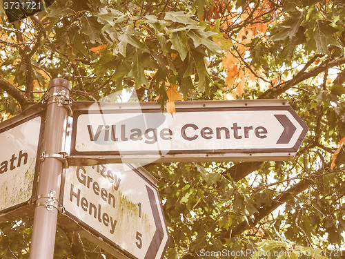 Image of  Village centre sign in Tanworth vintage