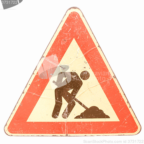 Image of  Roadworks sign vintage