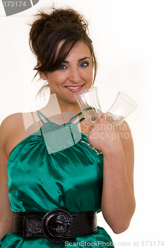 Image of Woman and wine glasses