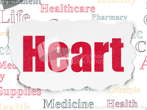 Image of Health concept: Heart on Torn Paper background