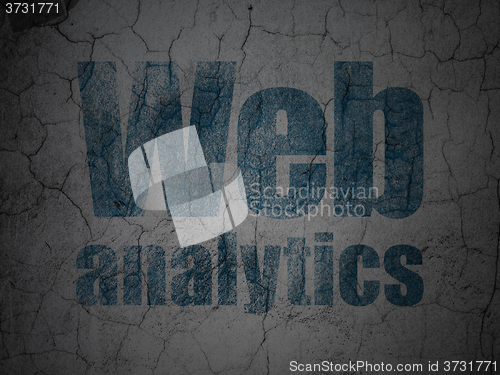 Image of Web development concept: Web Analytics on grunge wall background