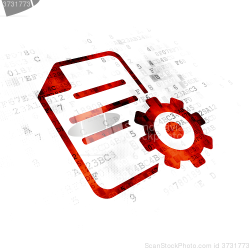 Image of Programming concept: Gear on Digital background