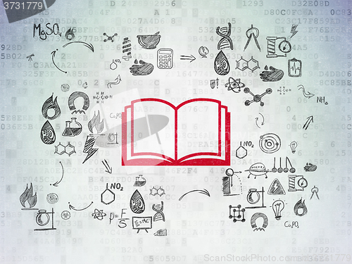 Image of Science concept: Book on Digital Paper background