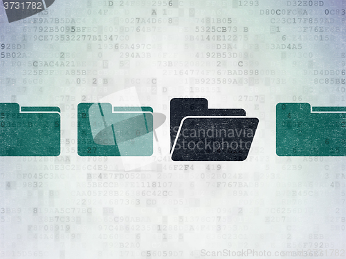 Image of Business concept: folder icon on Digital Paper background