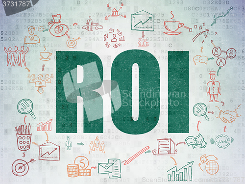 Image of Business concept: ROI on Digital Paper background