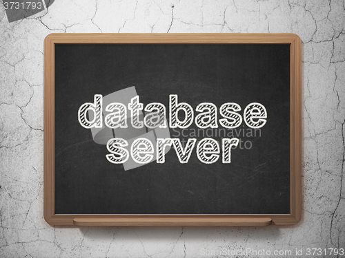 Image of Programming concept: Database Server on chalkboard background
