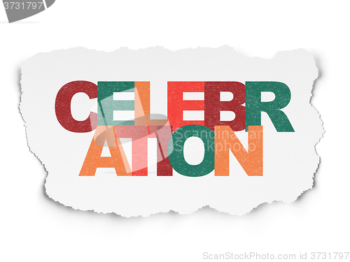 Image of Holiday concept: Celebration on Torn Paper background