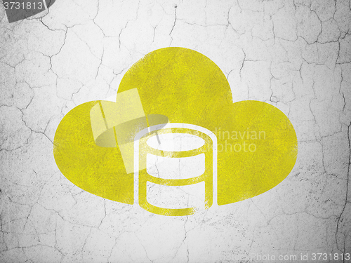 Image of Software concept: Database With Cloud on wall background