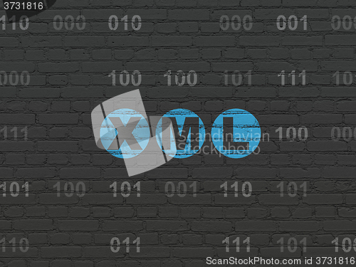 Image of Programming concept: Xml on wall background
