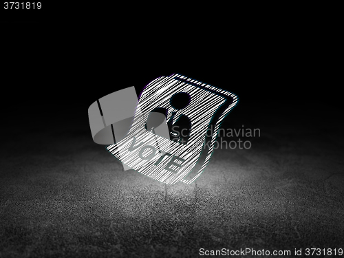 Image of Politics concept: Ballot in grunge dark room