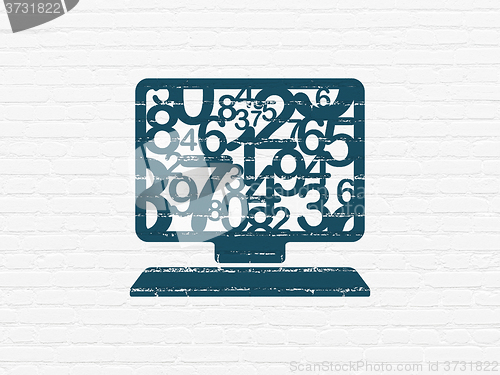 Image of Learning concept: Computer Pc on wall background