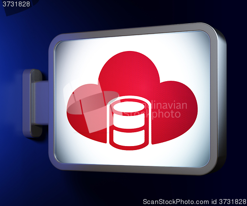 Image of Database concept: Database With Cloud on billboard background