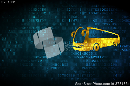 Image of Travel concept: Bus on digital background