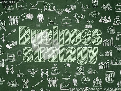 Image of Business concept: Business Strategy on School Board background