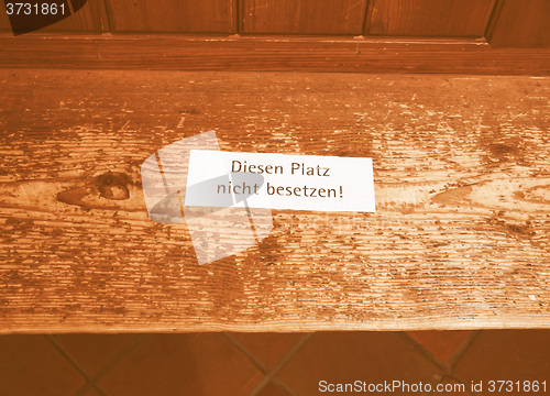 Image of  Do not sit here sign vintage