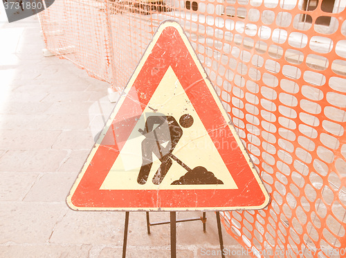 Image of  Roadworks sign vintage