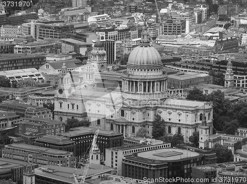 Image of Black and white Aerial view of London