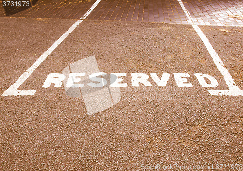 Image of  Reserved parking sign vintage