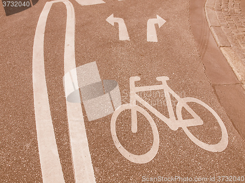 Image of  Bike lane sign vintage