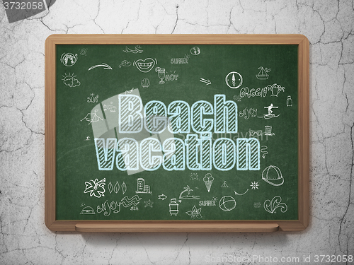 Image of Vacation concept: Beach Vacation on School Board background