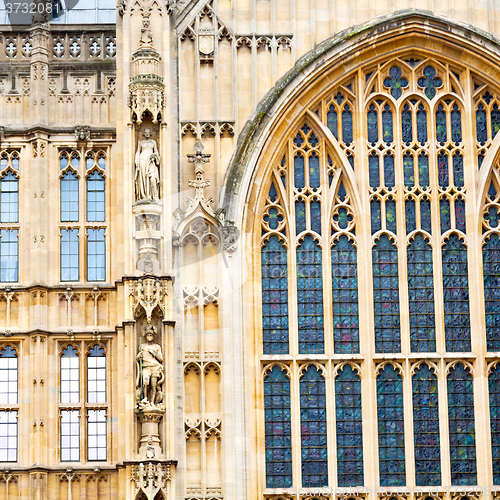 Image of old in london  historical    parliament glass  window    structu