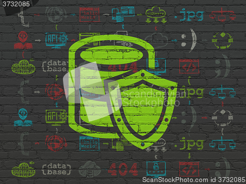 Image of Software concept: Database With Shield on wall background