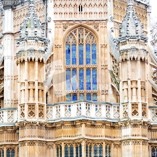 Image of old in london  historical    parliament glass  window    structu