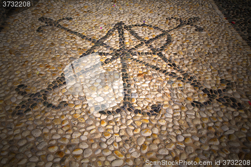 Image of wall milan  in italy old   church concrete     mosaic stone