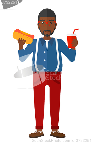 Image of Man with fast food.