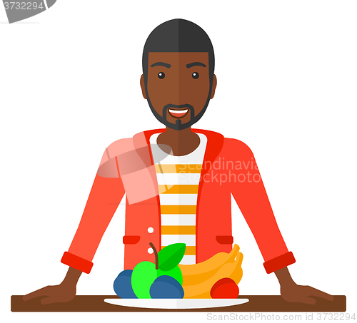 Image of Man with healthy food.