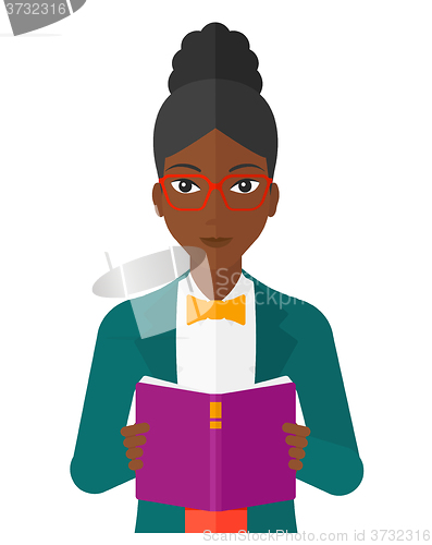 Image of Woman reading book.