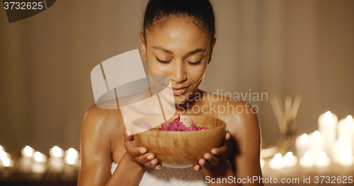 Image of Young Woman And Aromatherapy